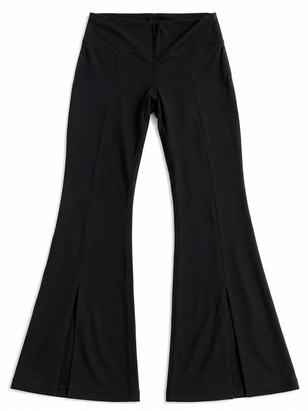 Aritzia Black Flared Ponte Pants with Front Slits